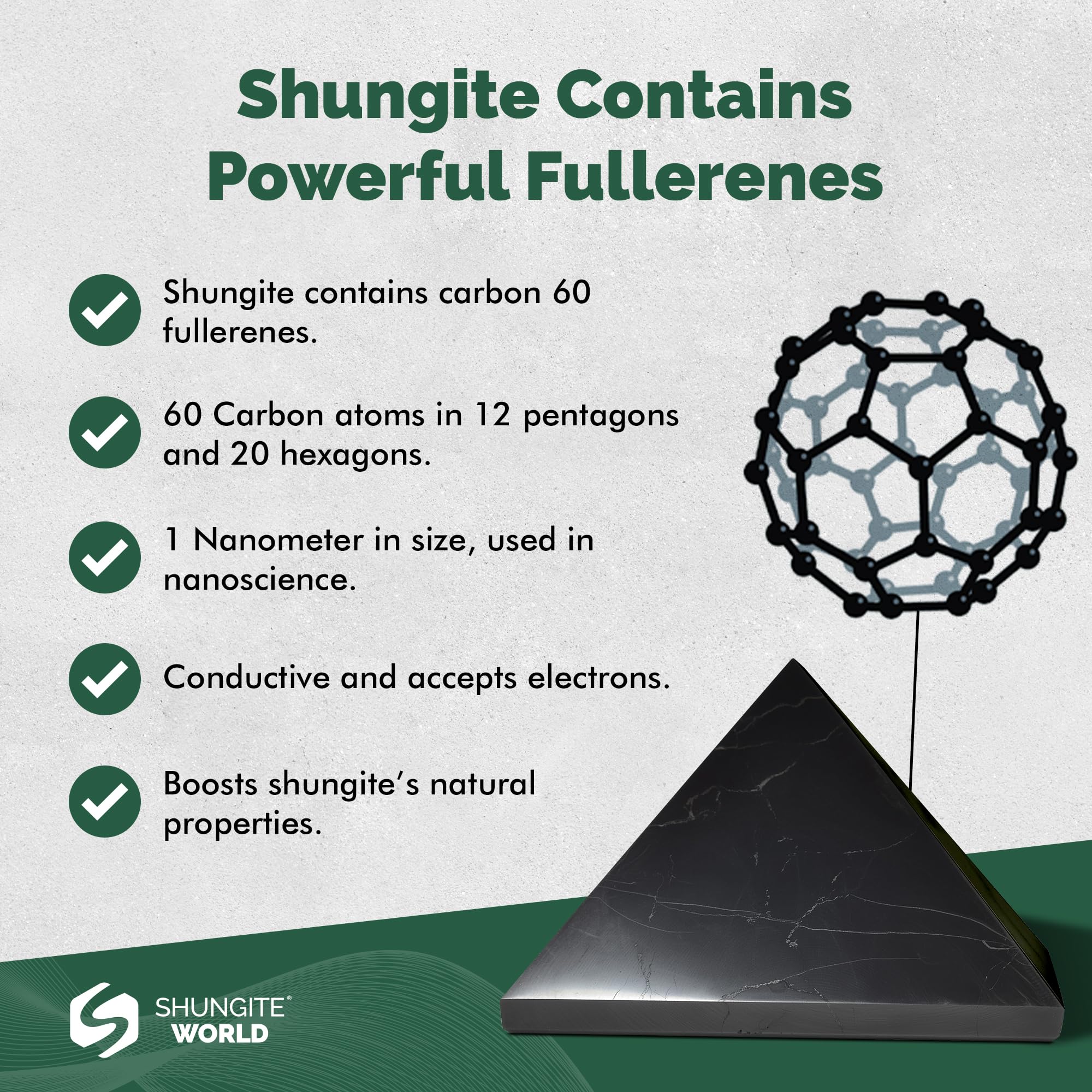 Piramide Shungite World para crear un ambiente natural y enfocado