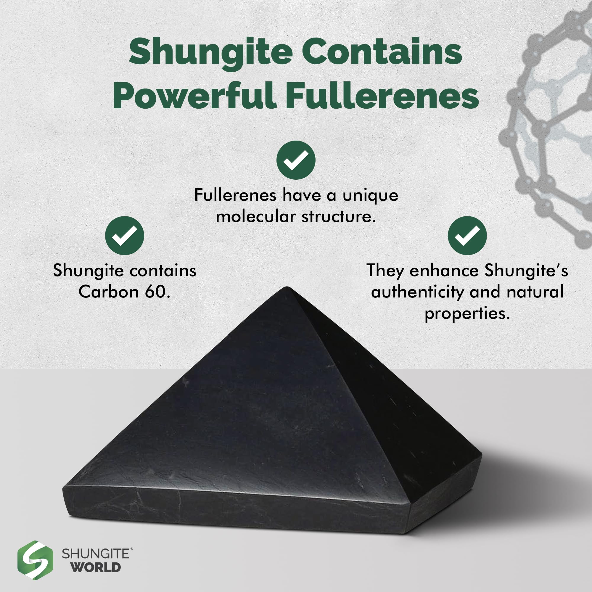Shungite World pirámide complementa cristales y rituales zen.