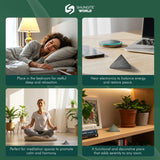 Decoración zen con pirámide de Shungite World que mejora el ambiente.