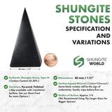 Piramide Shungite World negra 40 mm para enfoque y relajación.