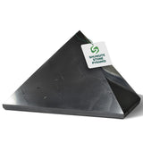 Piramide pulida Shungite World 120 mm para centrado y enfoque espiritual.