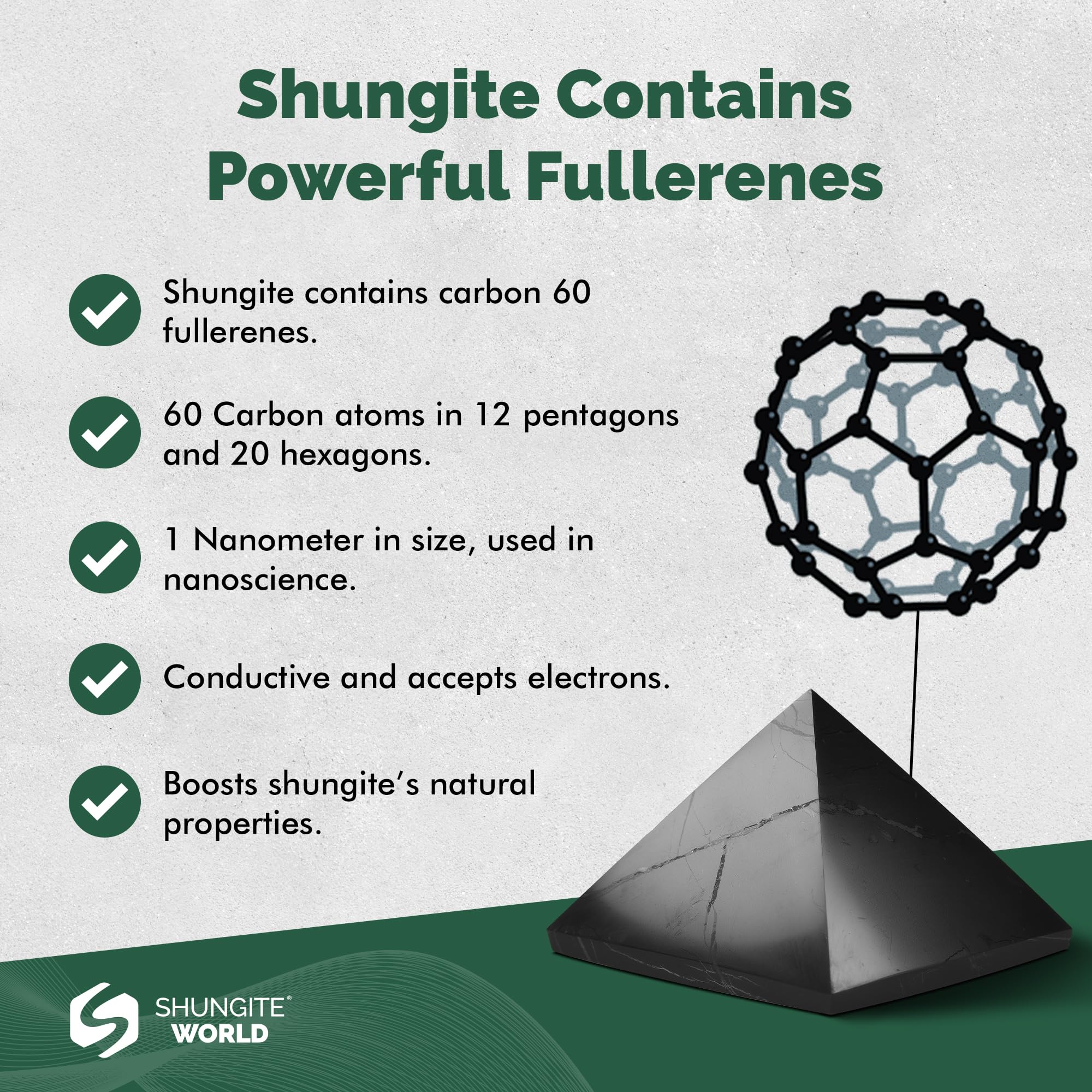 Shungite World pirámide shungita ritual zen para equilibrio energético.