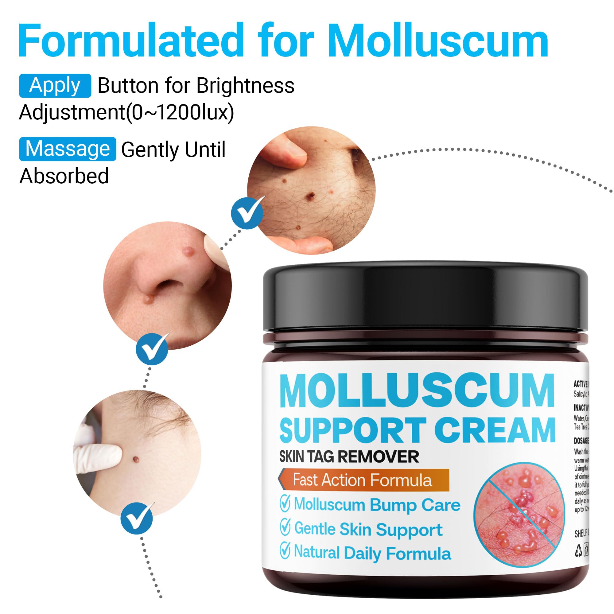 SHUNNIUB crema molluscum, aplicación localizada para cuidado suave