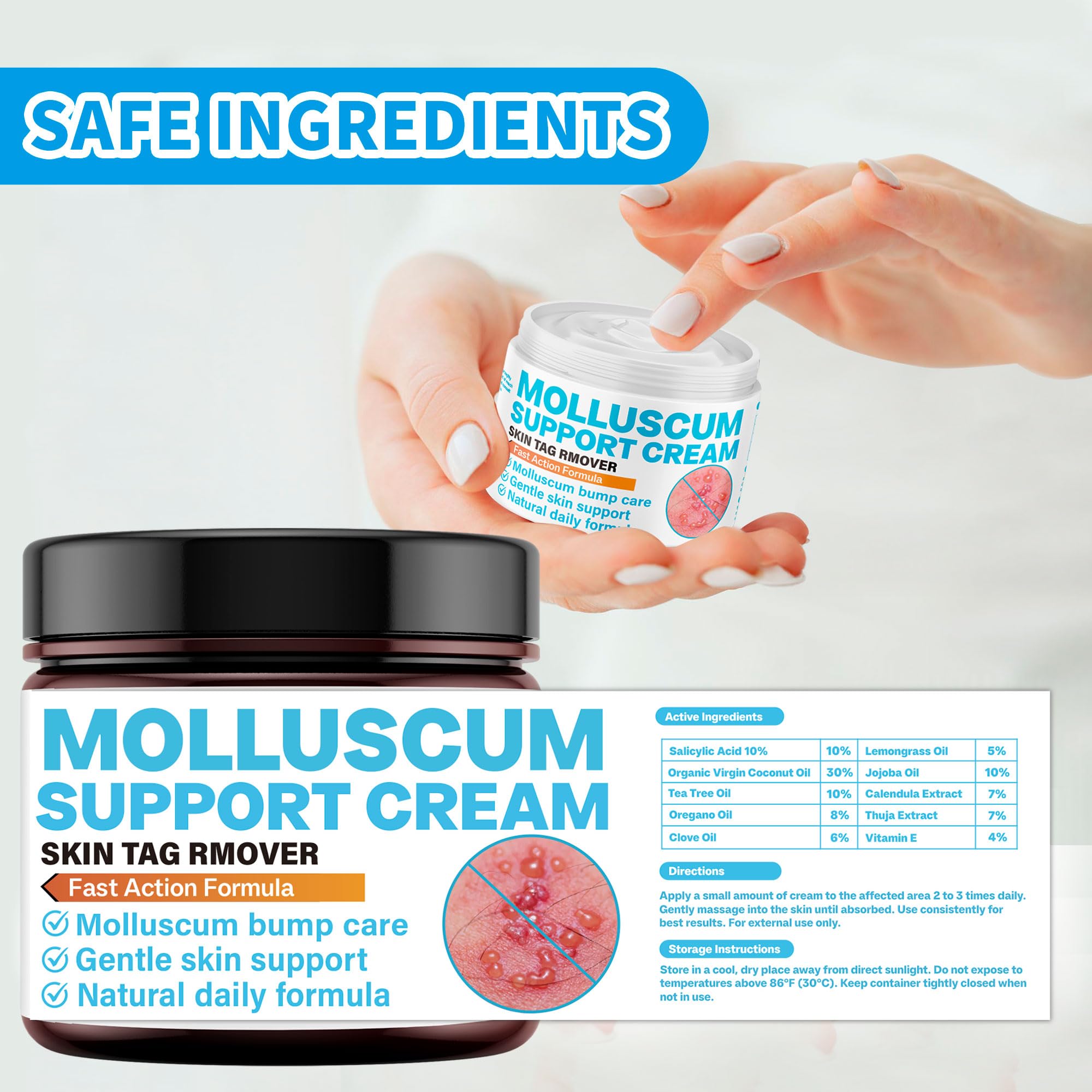 SHUNNIUB crema molluscum, textura suave para piel sensible