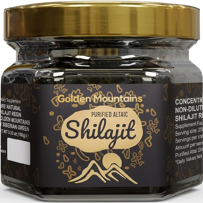 Siberian Green resina Shilajit Altai dorada lista para uso diario.