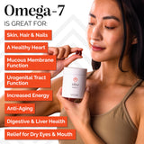 Sibu omega-7: etiqueta de ingredientes clave para piel saludable.