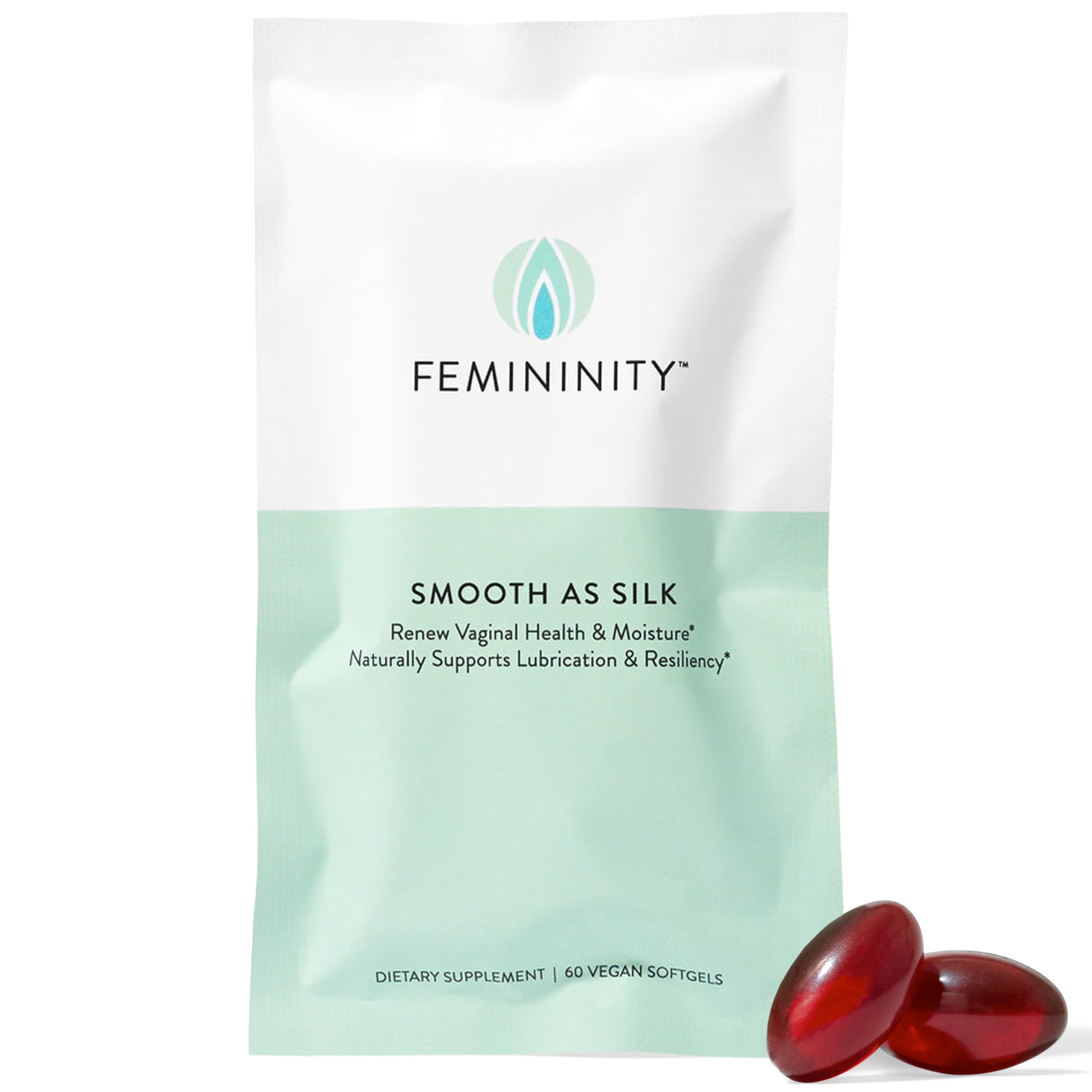 Sibu Femininidad cápsulas blandas y botella, posible apoyo a la lubricación natural