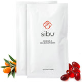 Cápsulas Sibu Omega-7 en envase práctico para uso diario.