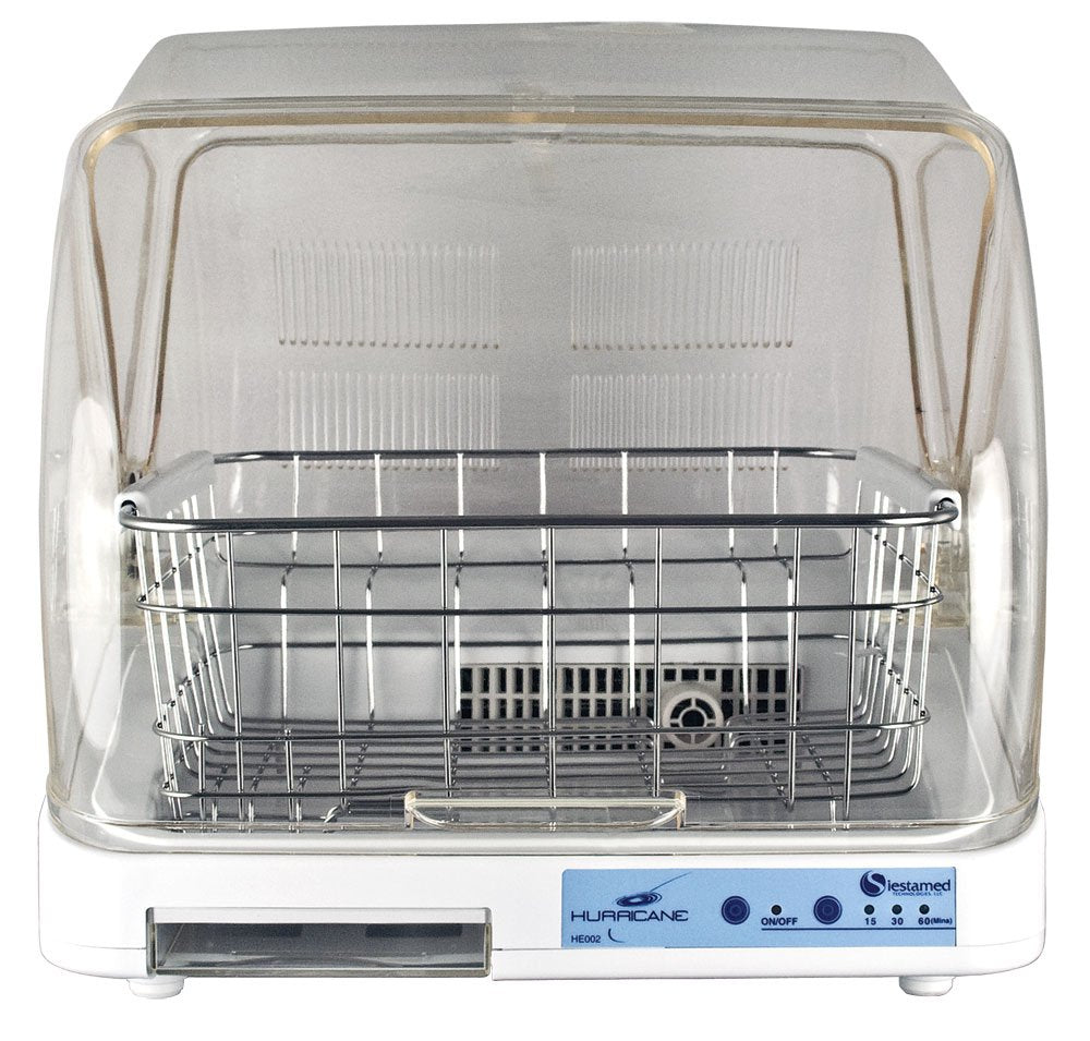 Secador Hurricane de Siestamed para CPAP, ofrece secado suave y seguro.