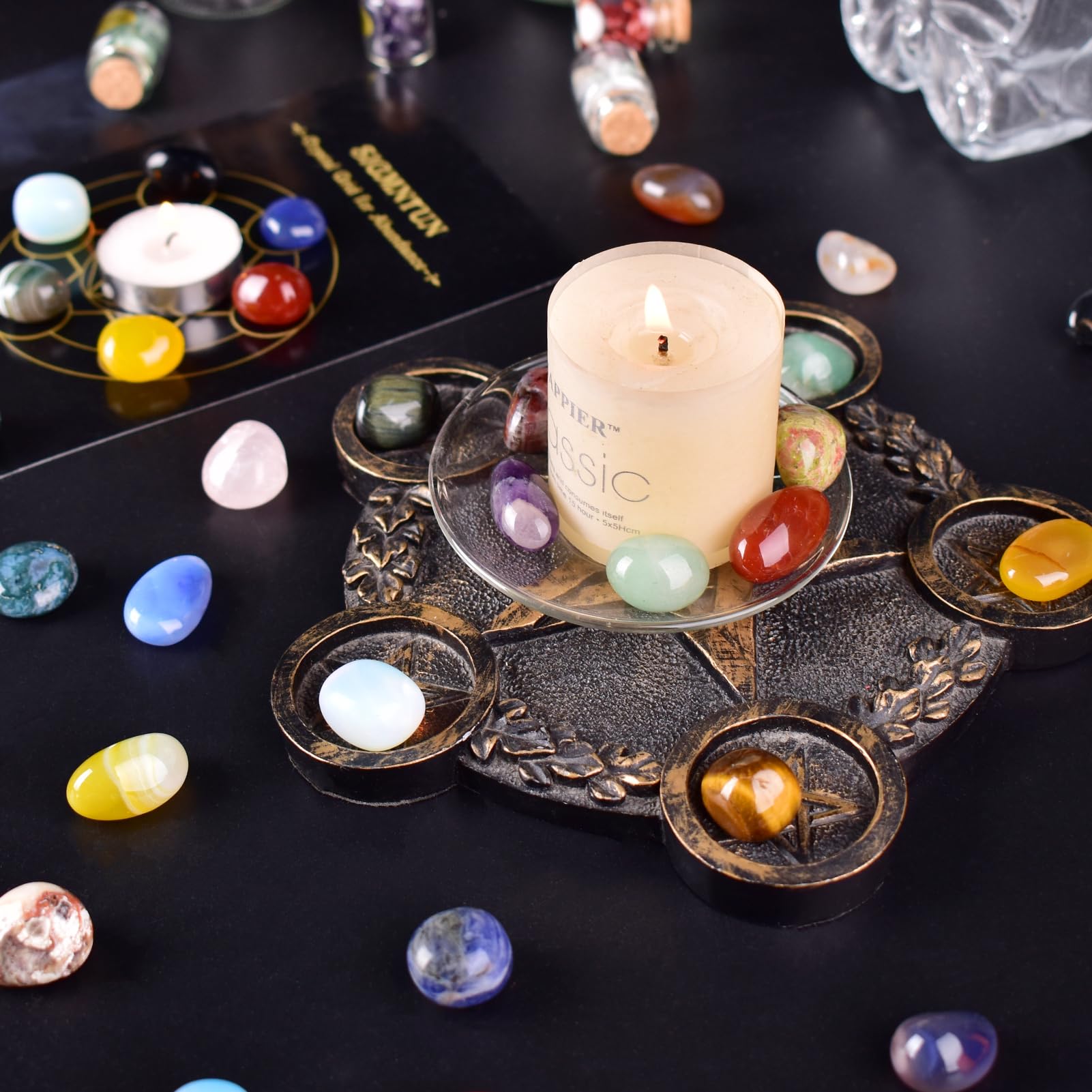 SigMntun aventurina, piedra cristal pulida para energía positiva y creatividad