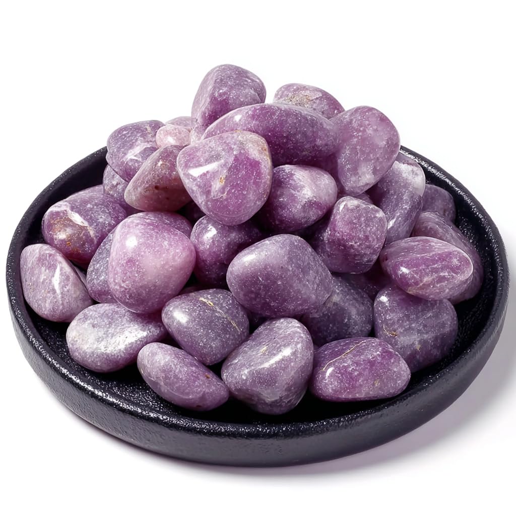 SigMntun Lepidolita: piedras pulidas para meditación y equilibrio emocional.