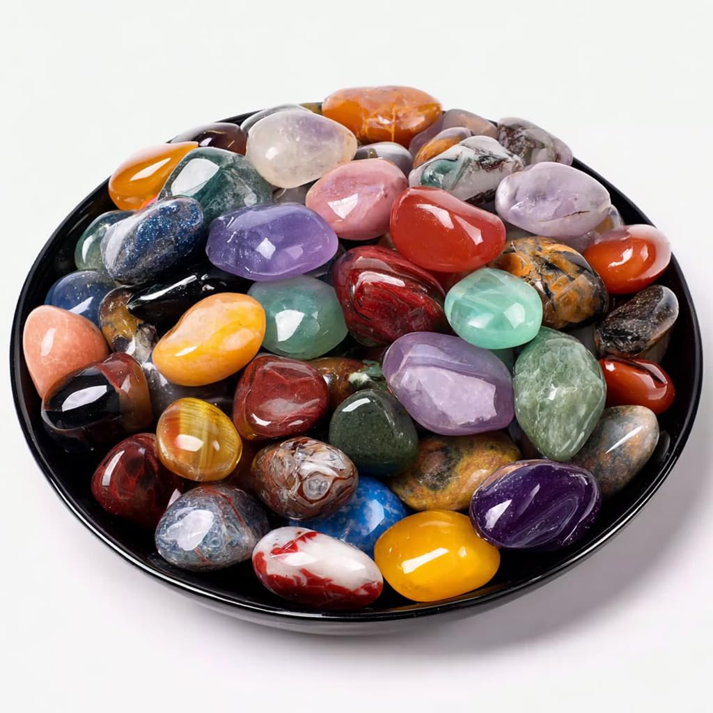 SigMntun piedras curativas 01: cristales pulidos para meditación y Reiki