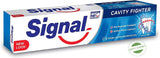 Pasta dental Signal muestra Pro Fluoruro para fortaleza dental.