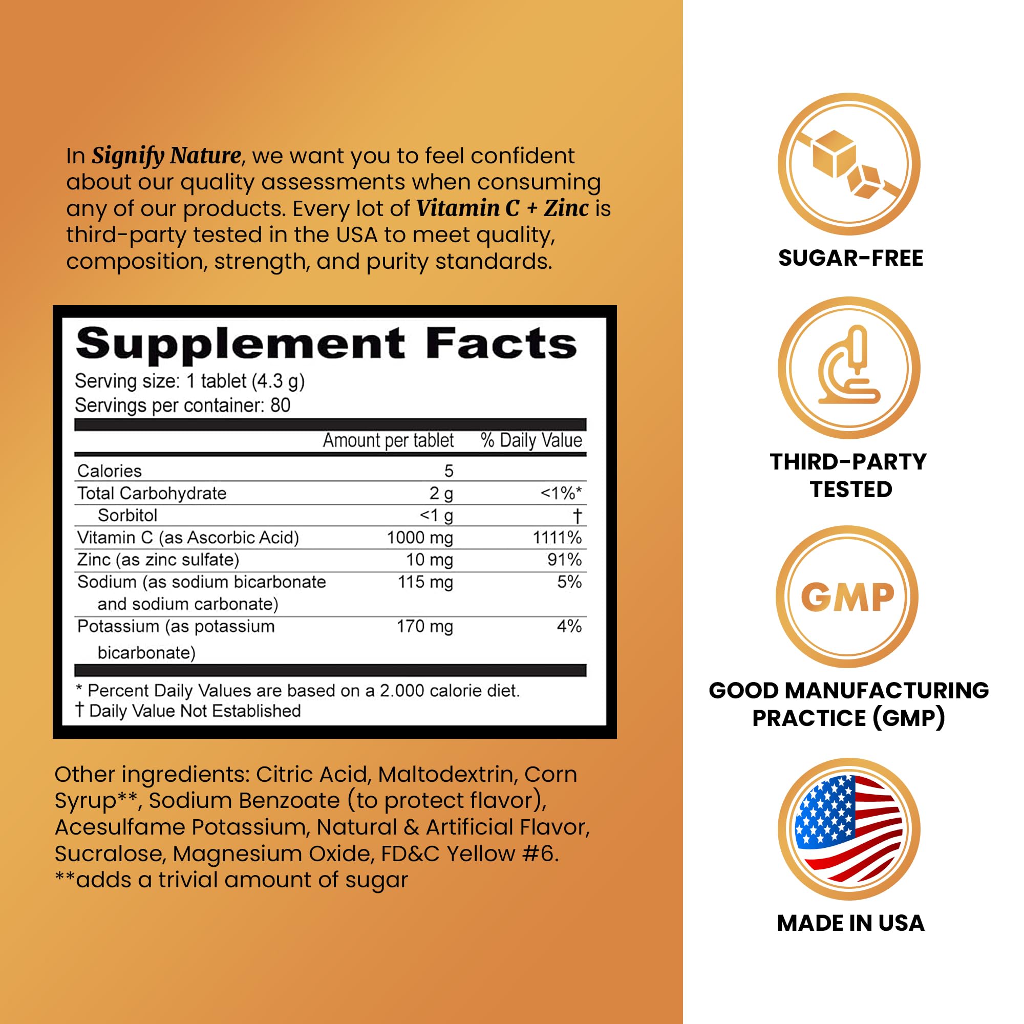 Signify Nature Vitamina C con Zinc: refuerza defensas diarias en una bebida sabrosa