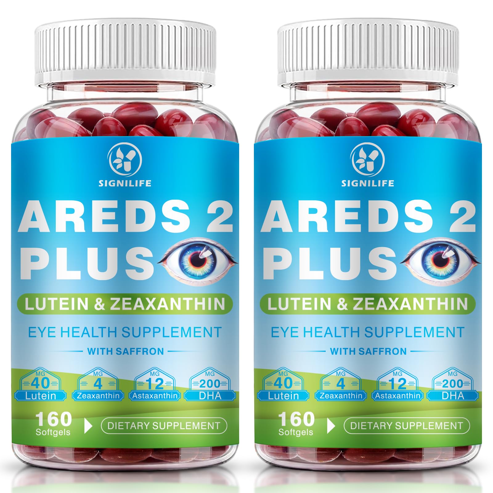 SIGNILIFE AREDS 2 Plus en botella, cápsulas para uso diario de la salud ocular.