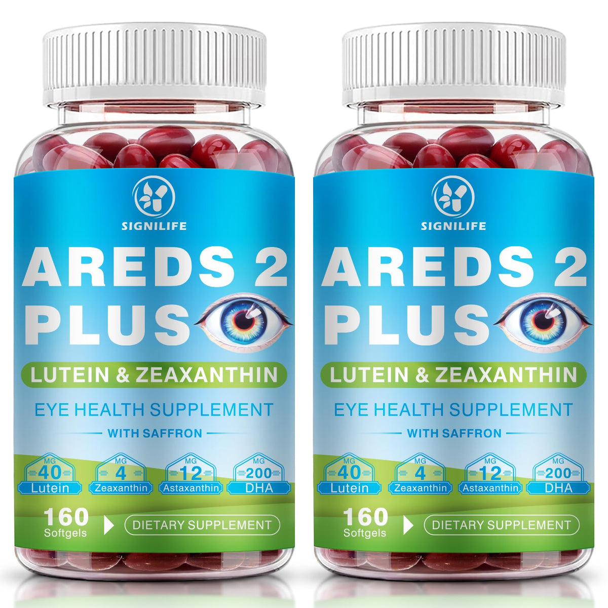 SIGNILIFE AREDS 2 Plus en botella, cápsulas para uso diario de la salud ocular.