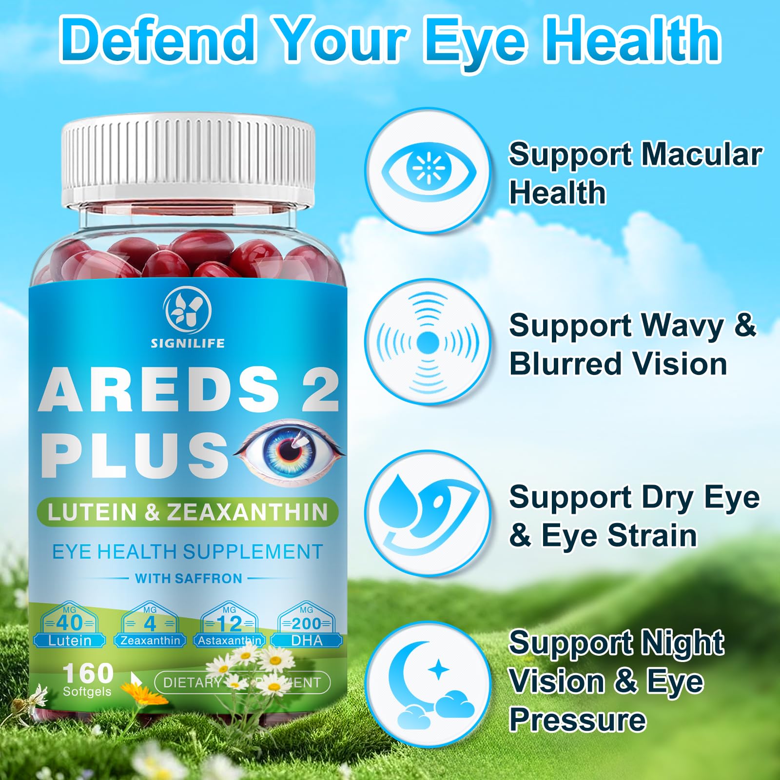 SIGNILIFE AREDS 2 Plus, protección frente a la luz azul para fatiga visual.