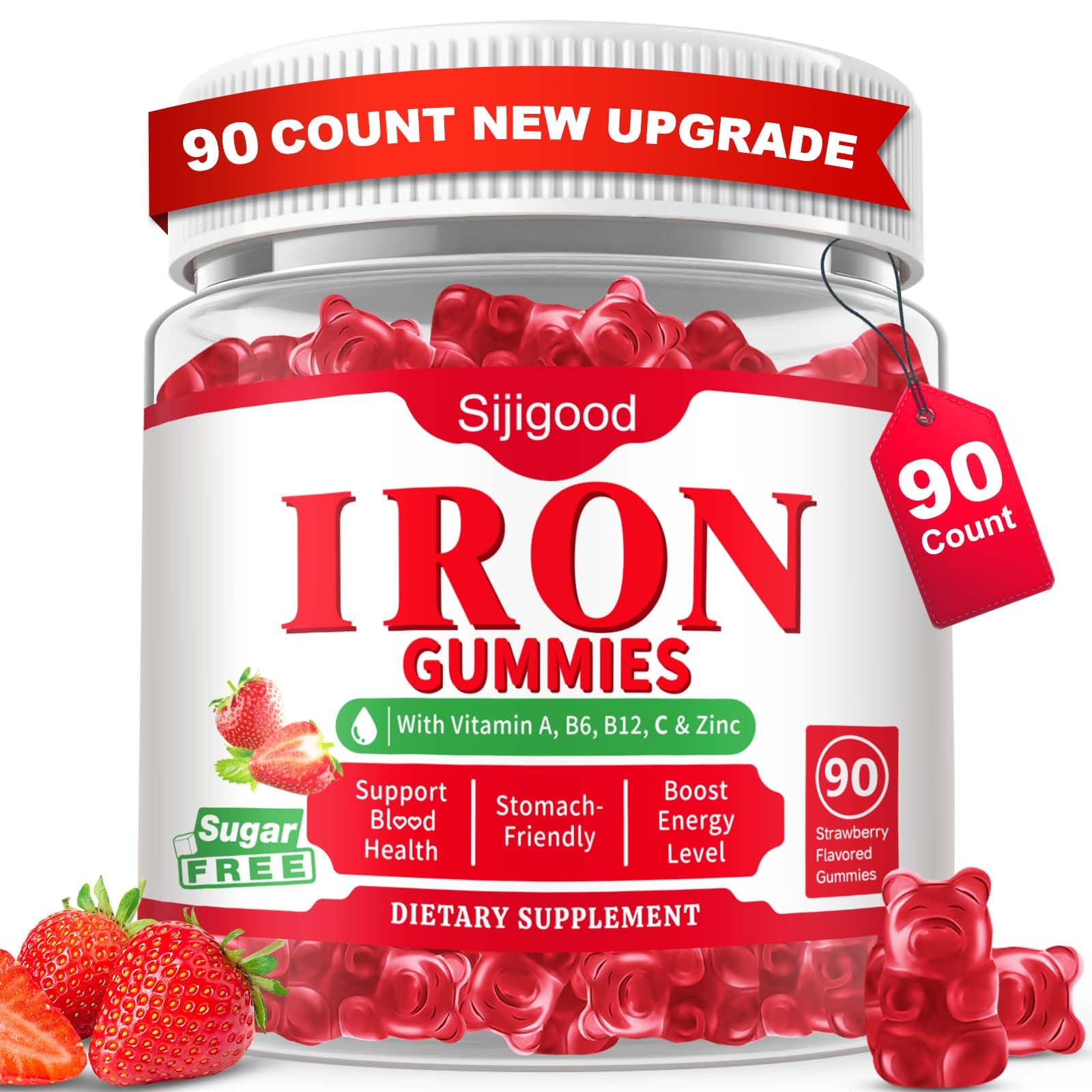 Sijigood gomitas hierro, botella enfocada en absorción suave