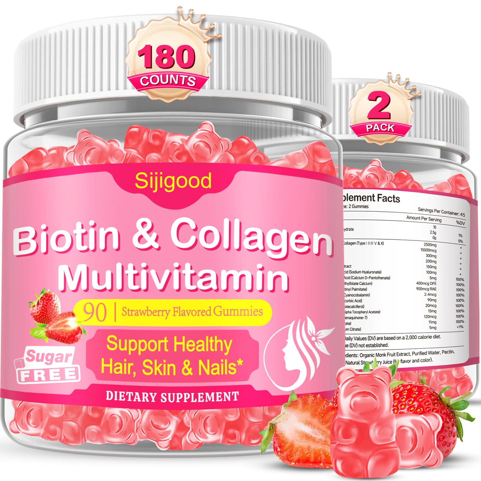 Gomitas Sijigood de colágeno frente al frasco, formato diario práctico para piel y cabello.