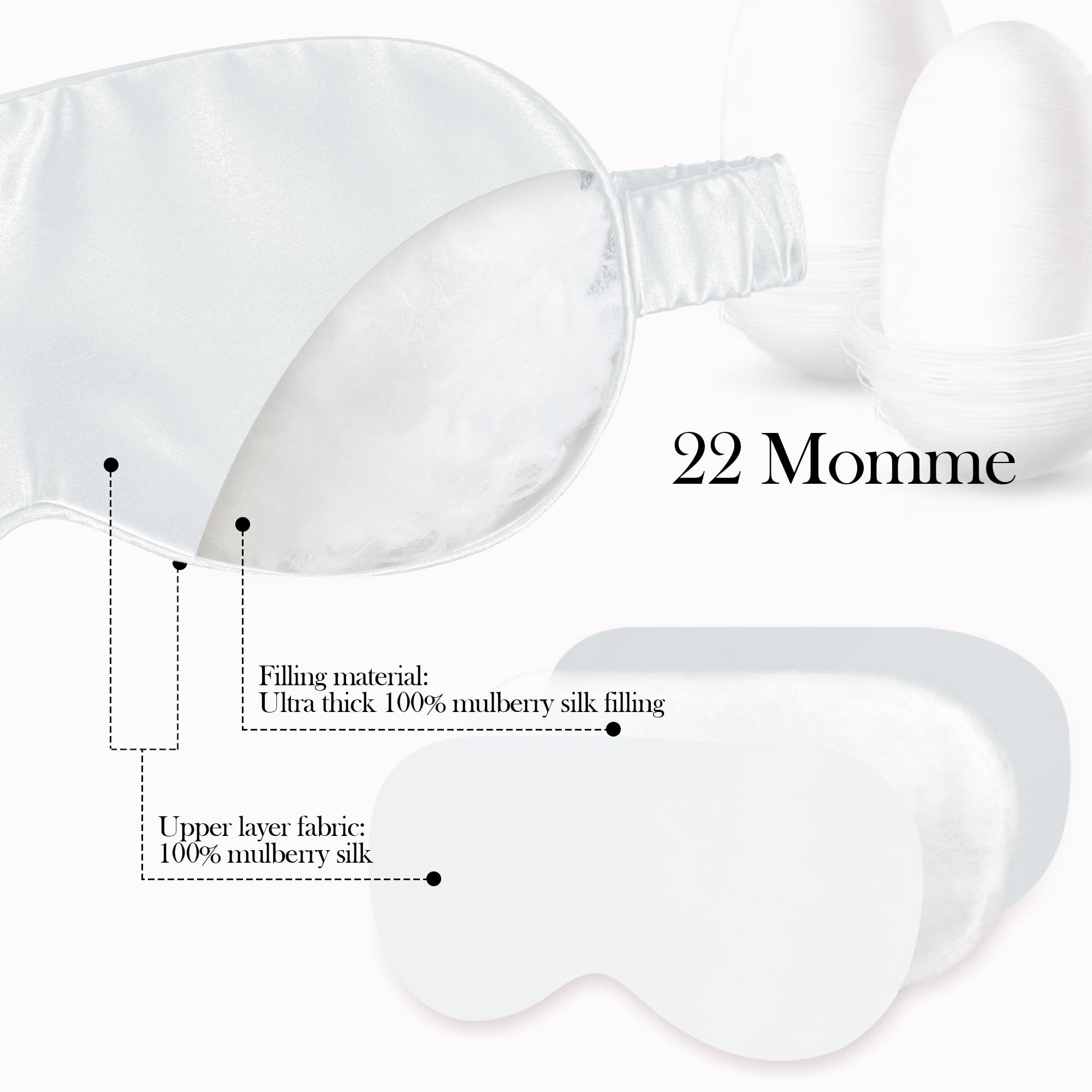 Silk Dream antifaz dormir, seda negra elegante para blackout total