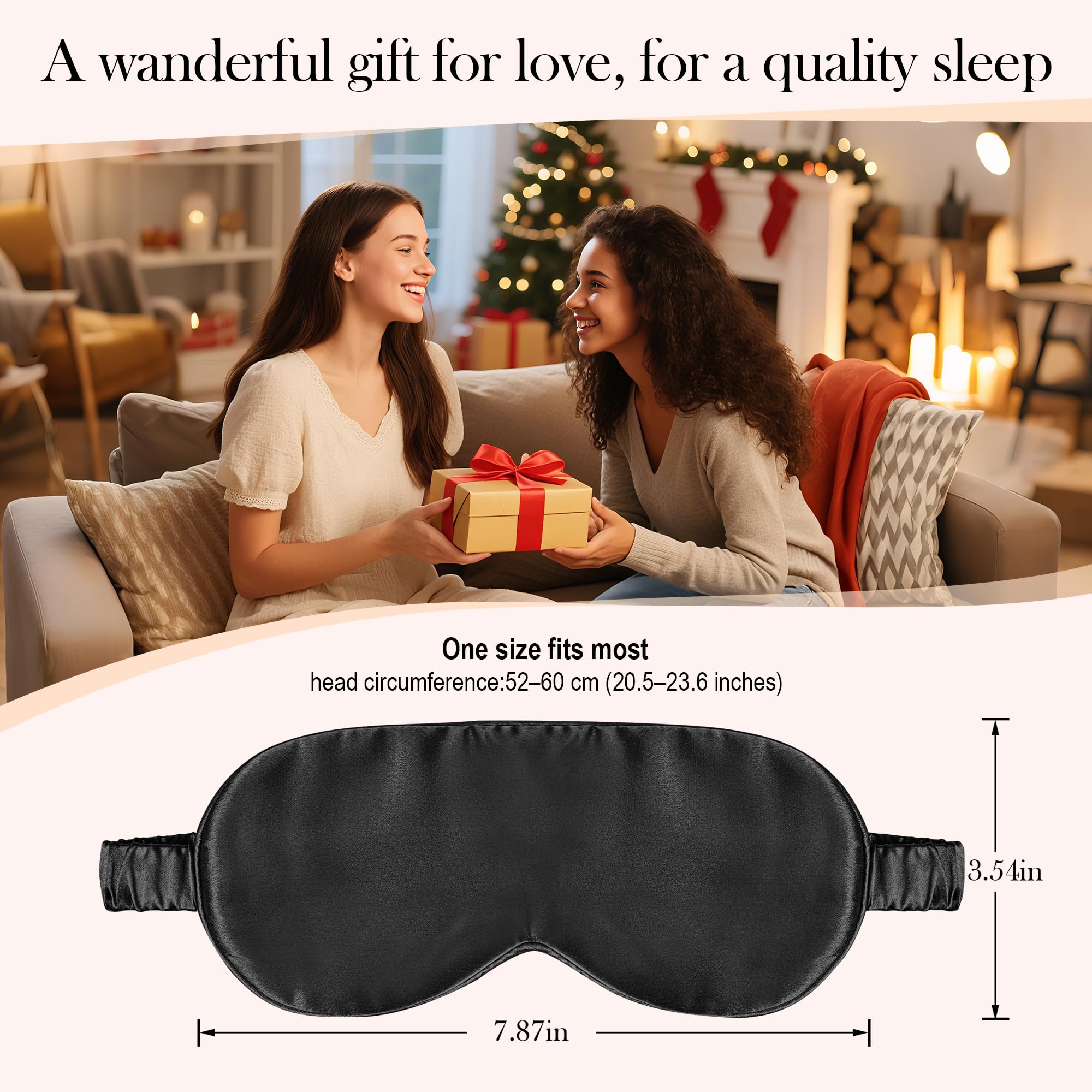 Antifaz negro de Silk Dream, regalo ideal para mujeres y hombres