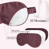 Silk Dream antifaz azul de seda morera, tejido 22 momme para descanso suave