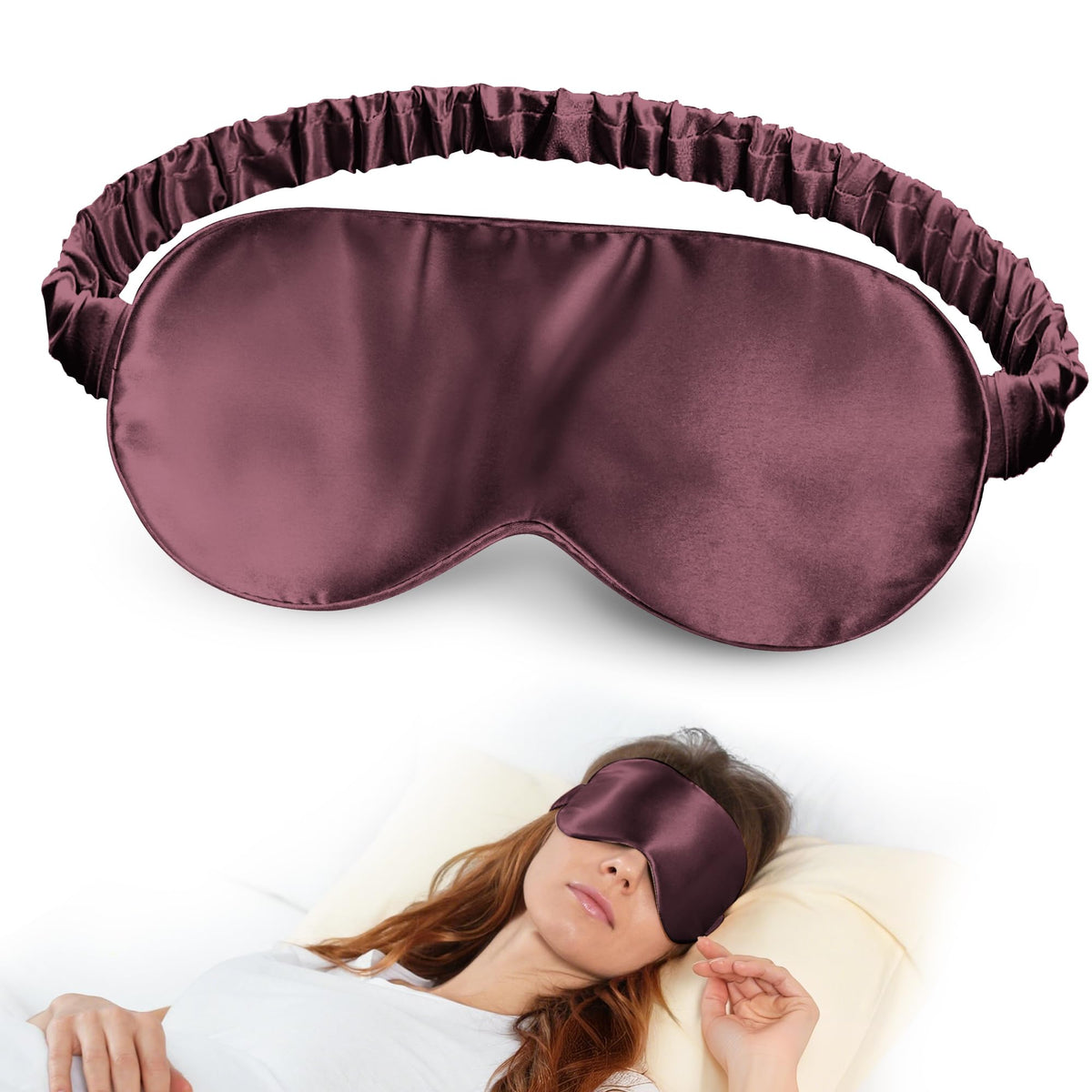 Silk Dream antifaz negro de seda morera, suave para dormir y reducir fricción
