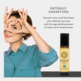 Silk Road Organic Aceite de Ricino: botella de 10 ml para hidratación suave del contorno de ojos.