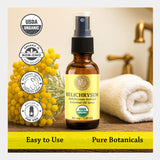 Silk Road Organic Aroma Dorado de Helichrysum, sensación cálida para bienestar.