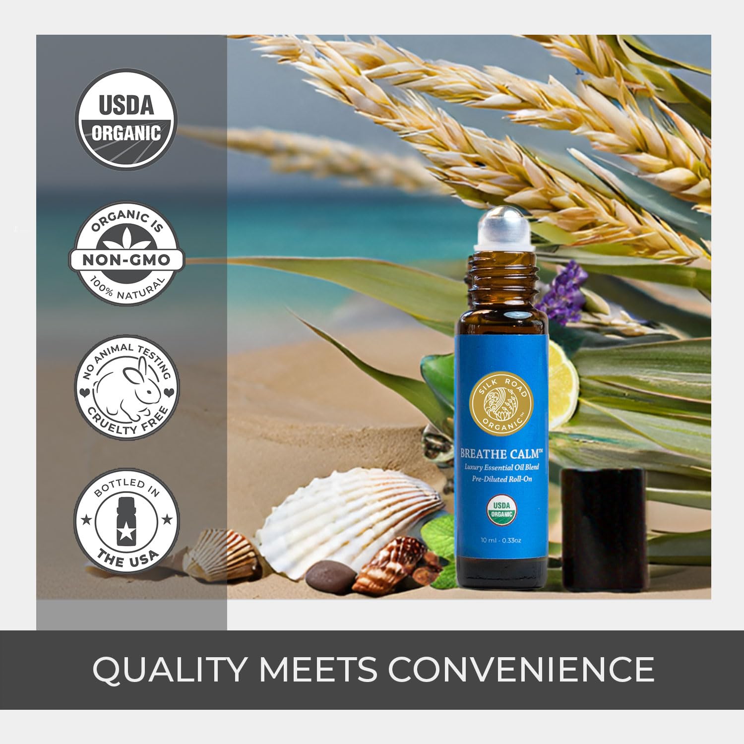 Envase 10 ml de Silk Road Organic, ideal para viaje.
