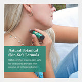 Silk Road Organic Eucalipto Roll-On, cierre hermético evita fugas en bolso o maleta.