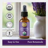 Silk Road Organic Lavanda Spray con aceite de coco fraccionado para aromaterapia segura