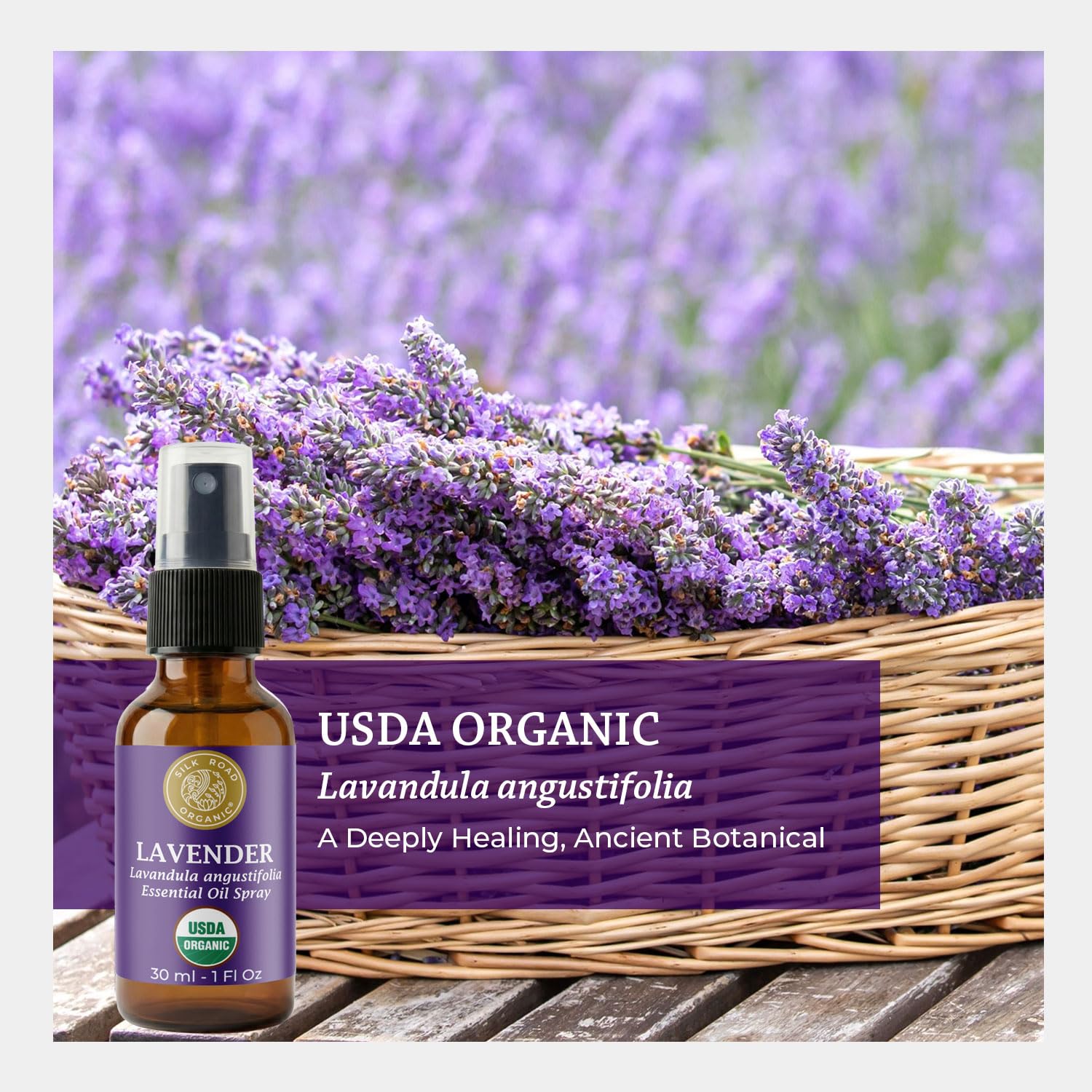 Silk Road Organic Lavanda Spray ideal para relajación nocturna