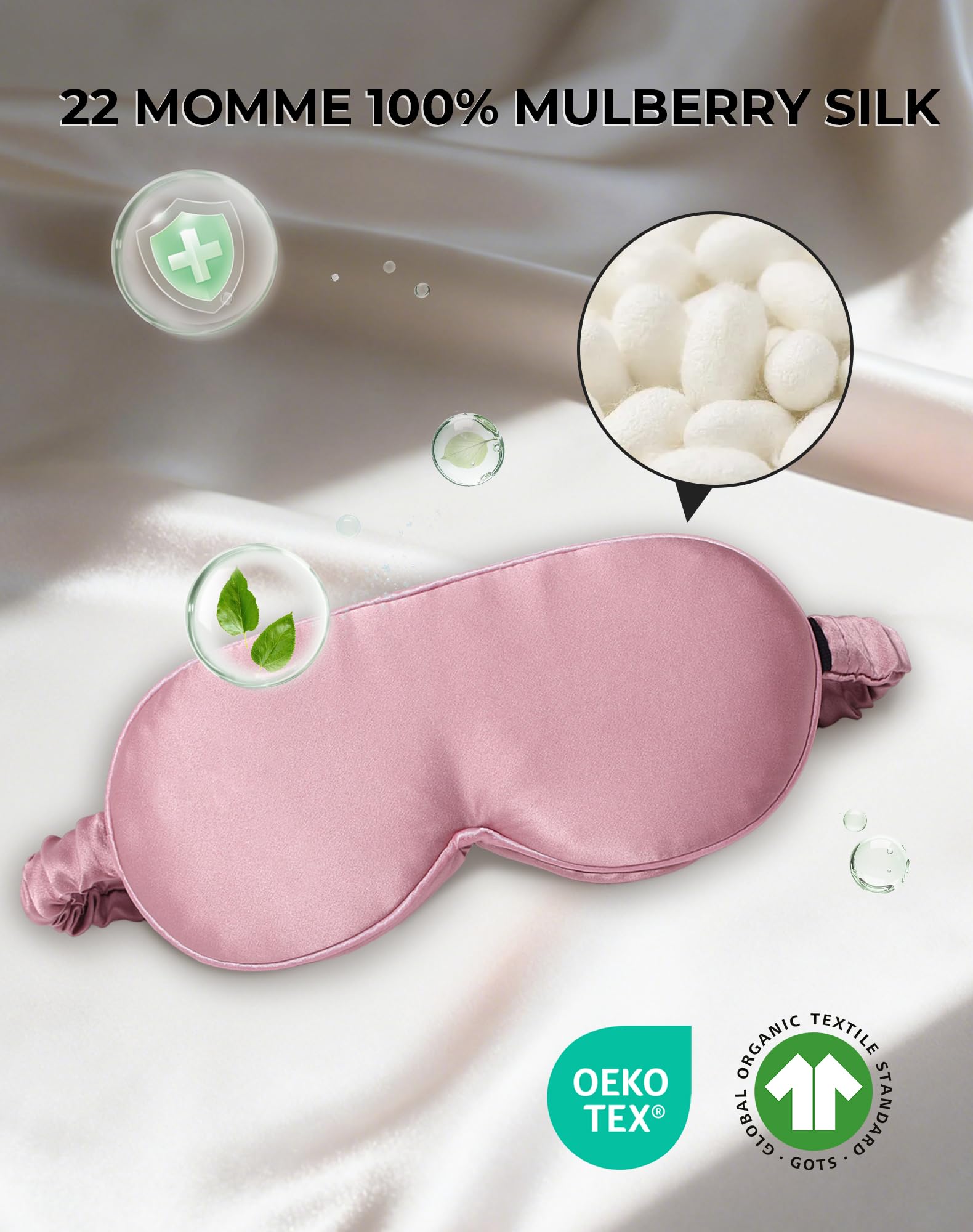 SilkSilky correa ajustable garantiza ajuste cómodo sin apretar durante la noche.