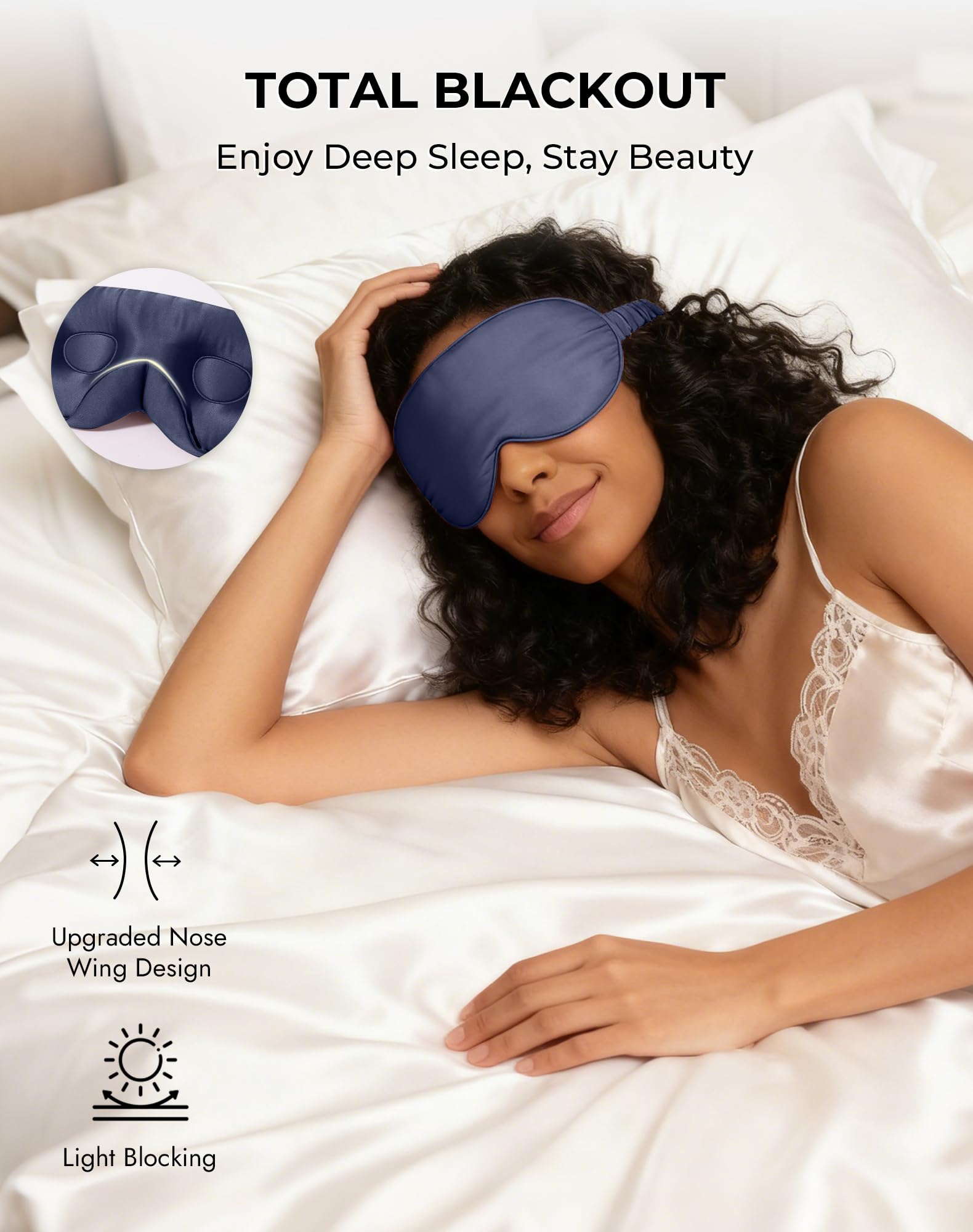 SilkSilky diseño ergonómico 3D evita presión sobre pestañas y ojos.