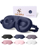 SilkSilky máscara de dormir 3D contorneada brinda mayor comodidad y oscuridad para un sueño profundo.