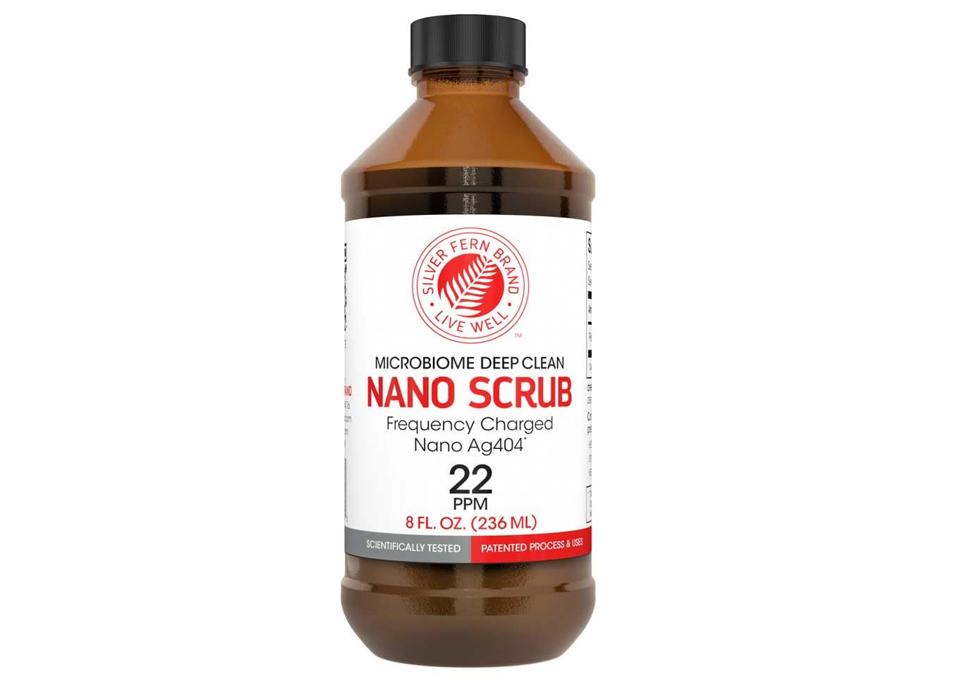 Nano Scrub de Silver Fern: botella de 8 onzas para uso diario cómodo