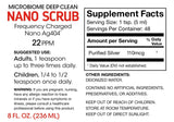 Nano Scrub de Silver Fern: etiqueta con 22 PPM para uso práctico