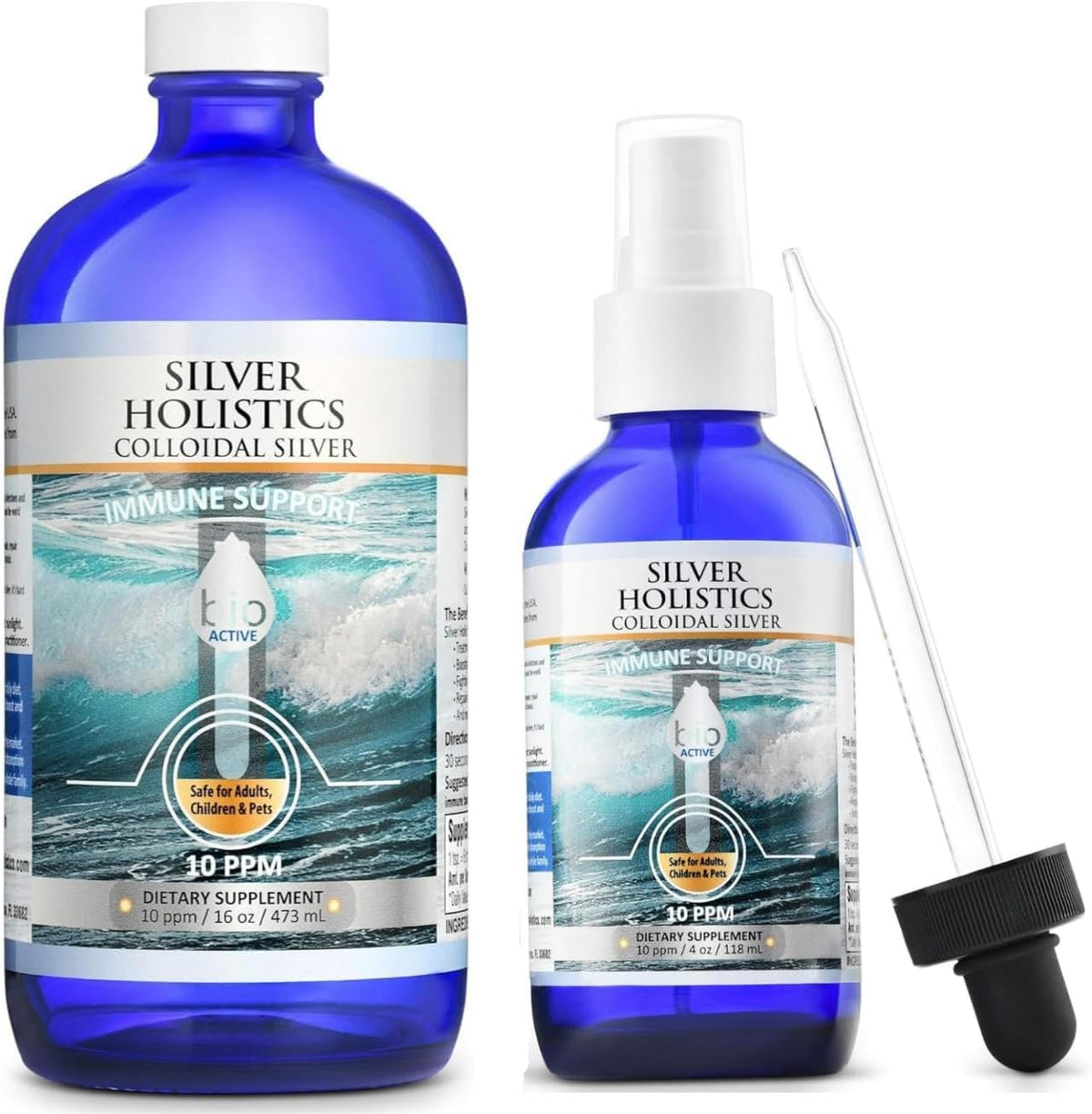 Spray coloidal SILVER HOLISTICS 4oz para aplicación rápida y suave.