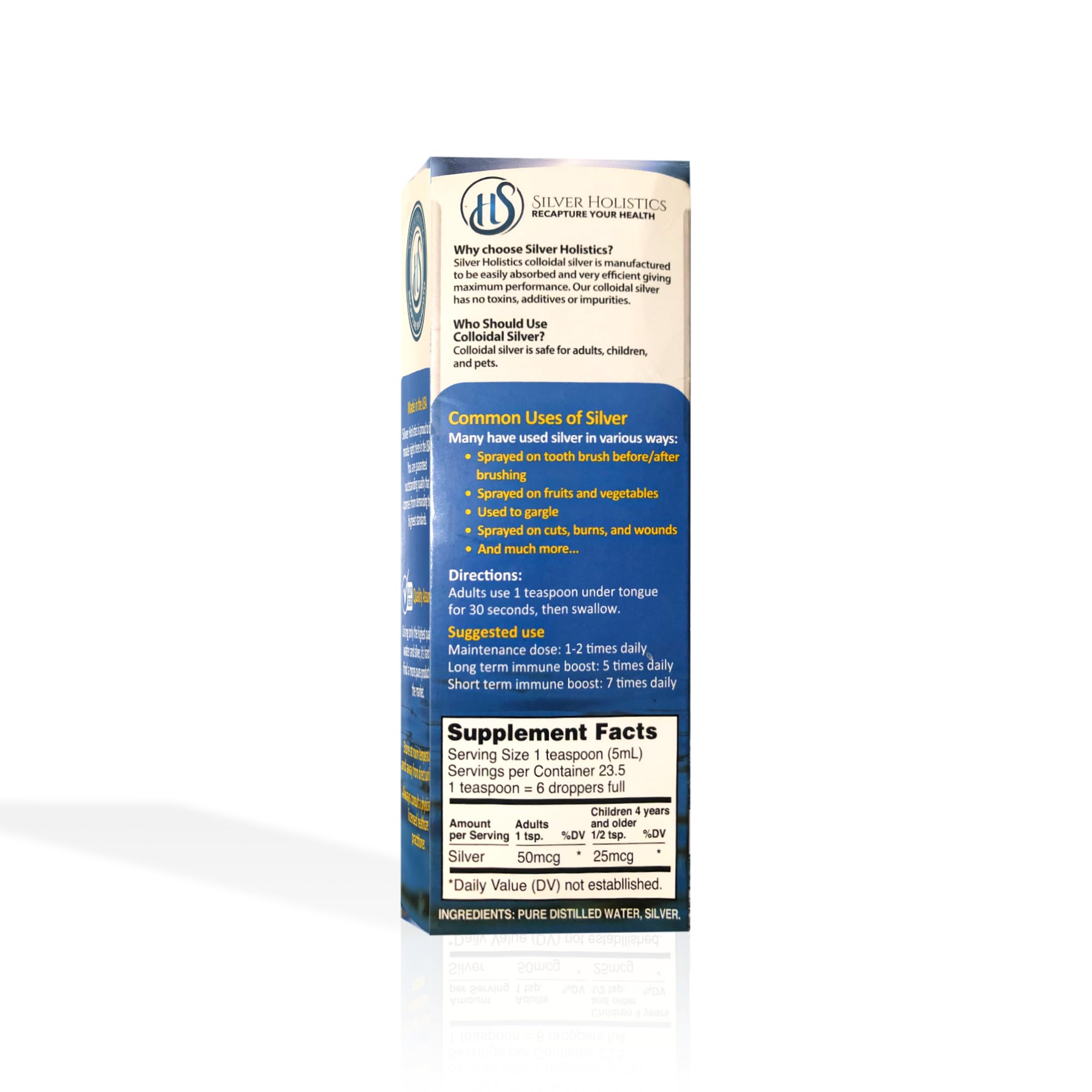Producto puro sin preservantes de SILVER HOLISTICS.