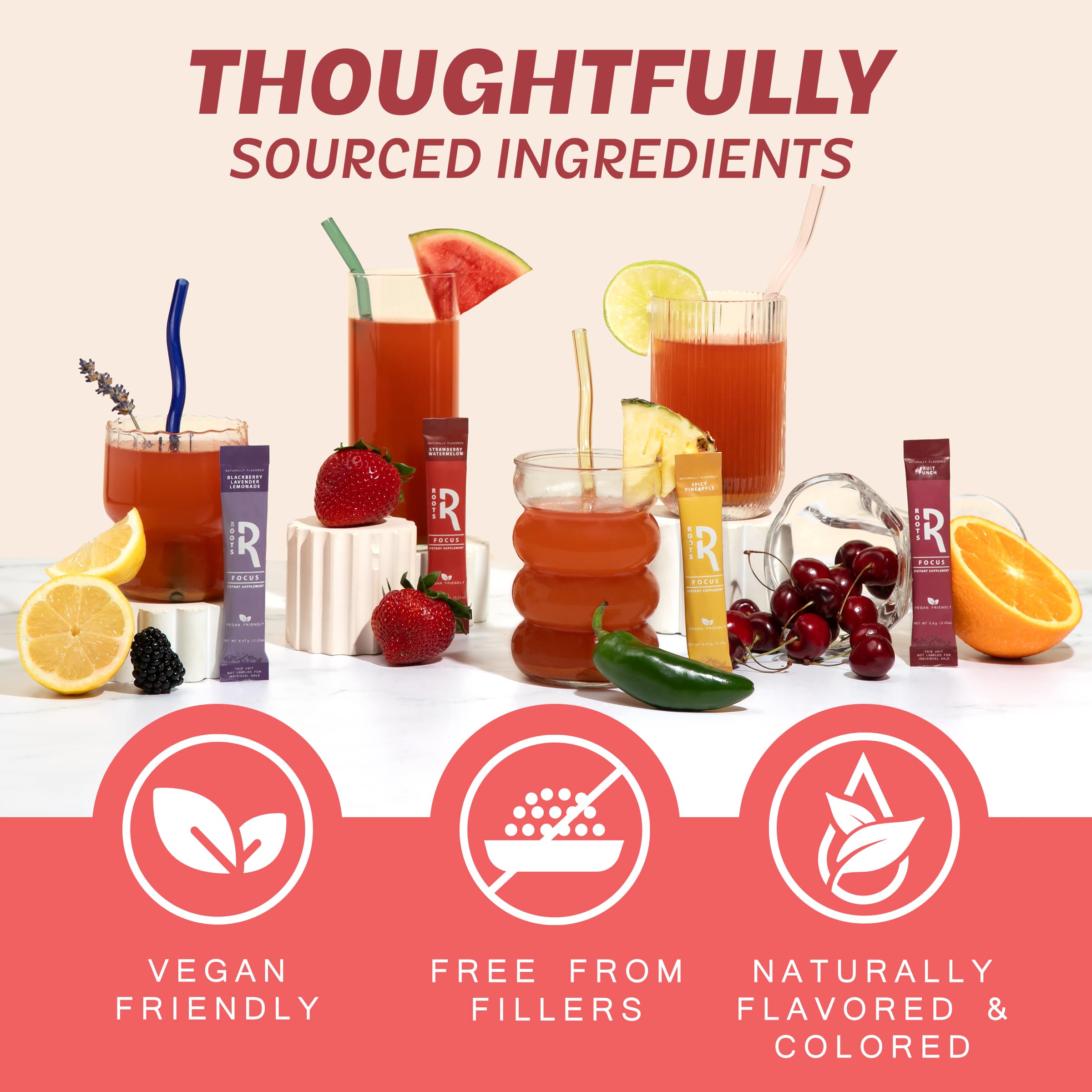 Roots Focus con reishi y rhodiola para manejo del estrés