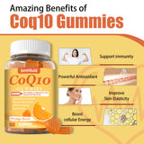 Simhould CoQ10 gomitas en manos, consumo diario fácil.