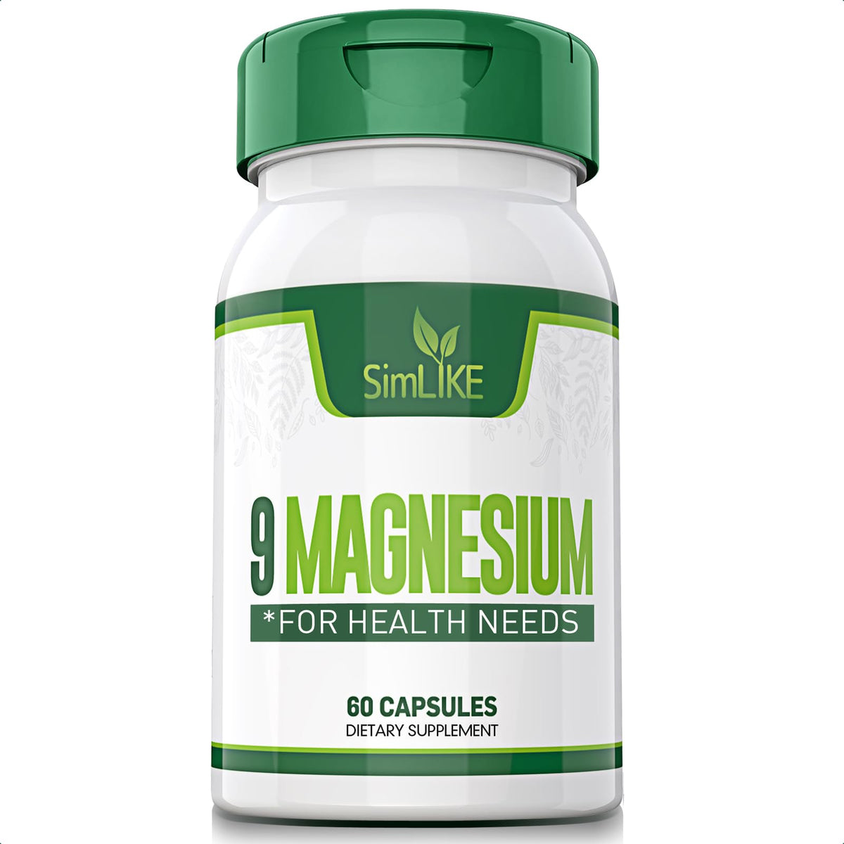 Simlike Magnesio con nueve formas en bote, opción conveniente para la dosis diaria.