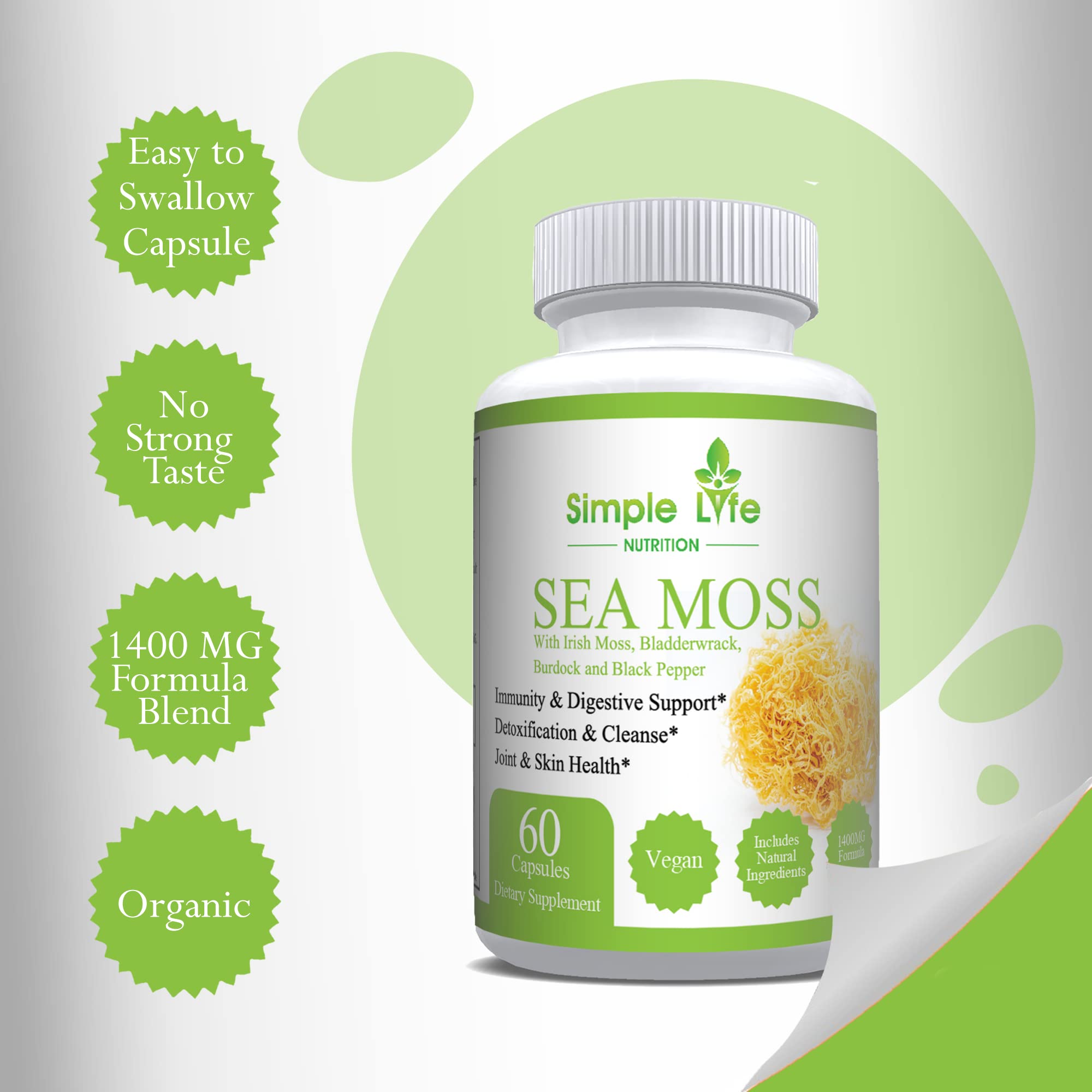 Simple Life Nutrition polvo-bladderwrack para soporte antioxidante diario
