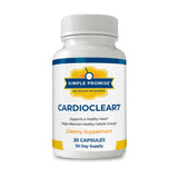 CardioClear7 de Simple Promise, botella frontal, posible impulso de energía diaria.