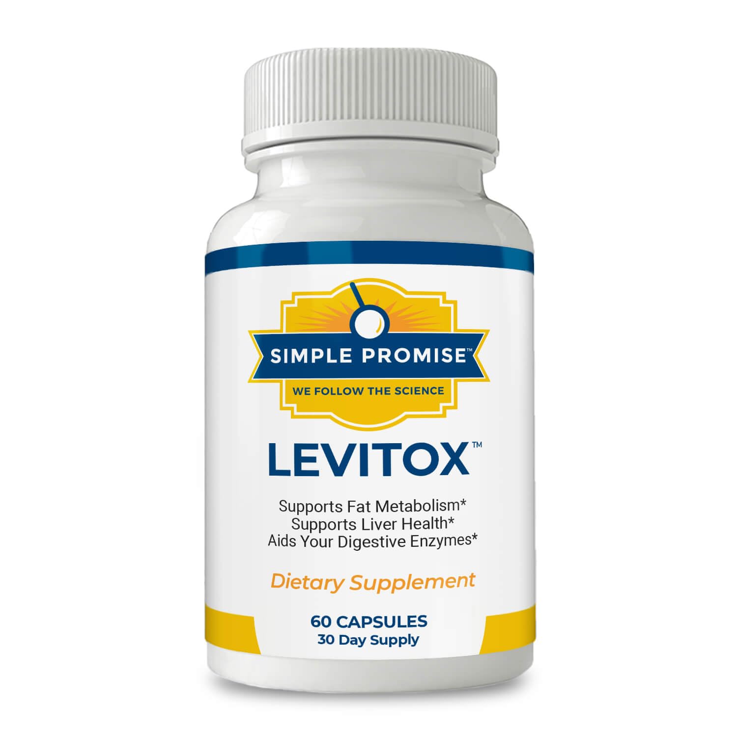 Simple Promise Levitox, frasco: apoyo suave al metabolismo y salud hepática.