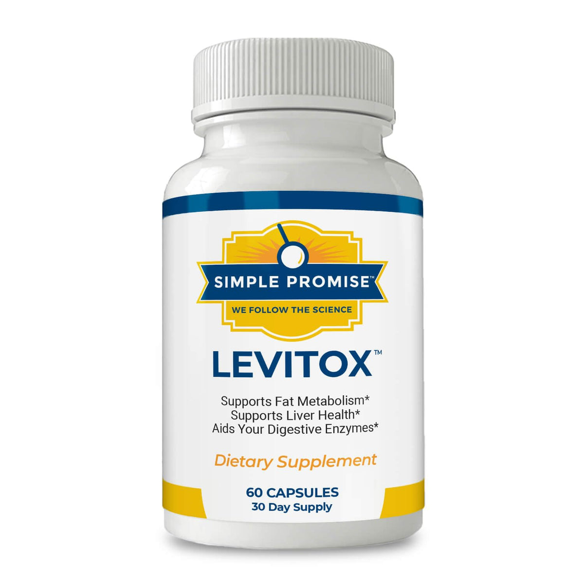 Simple Promise Levitox, frasco: apoyo suave al metabolismo y salud hepática.