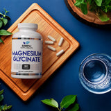 Simpli Supplements Magnesio Glicinato 400 mg, empaque de 180 cápsulas para uso sostenido.