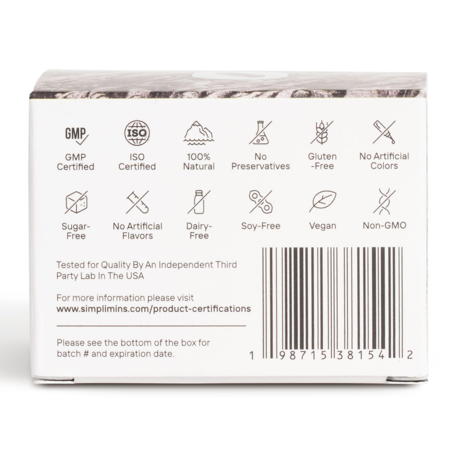 Simplimins Shilajit Resin prueba de laboratorio de pureza.