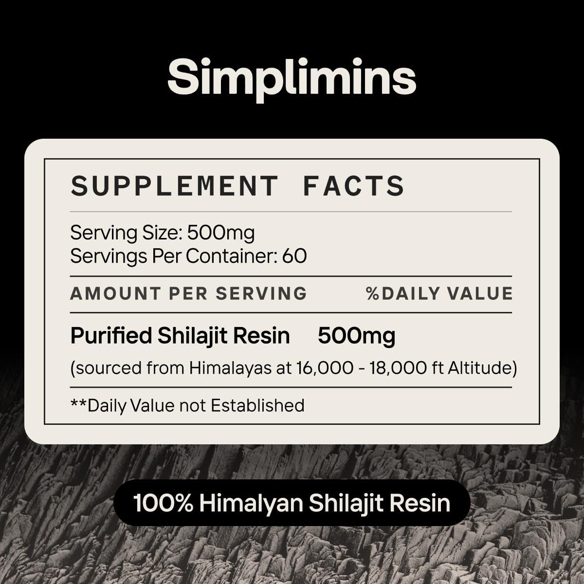 Simplimins Shilajit Resin uso diario para vitalidad sostenida.